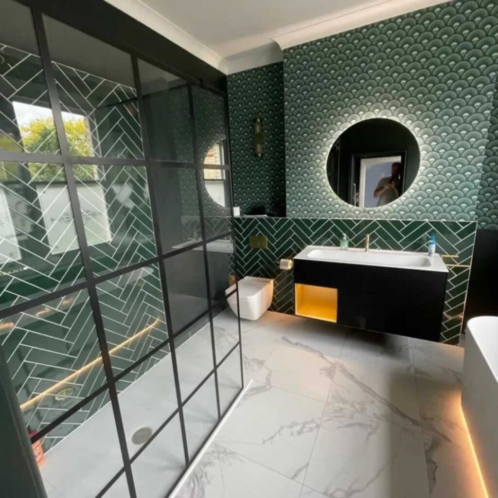 green spa like bathroom 1