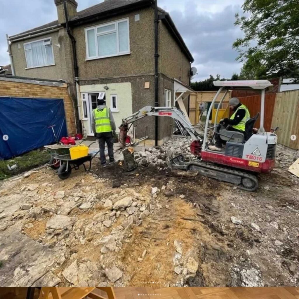 new rear extension site clearance 1
