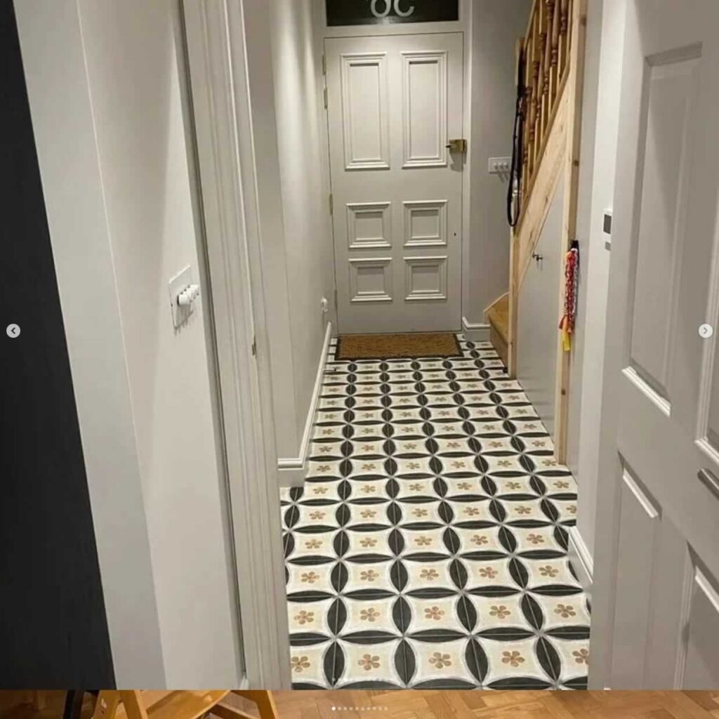 refurbished hallway tiles