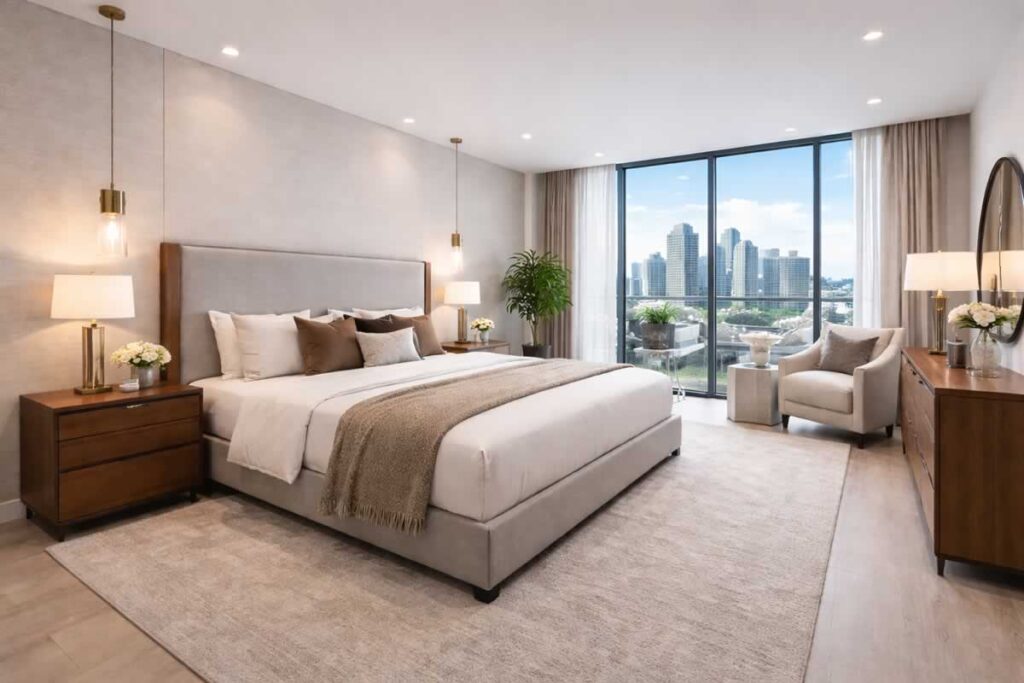 canary wharf flat bedroom modernisation 2025-6