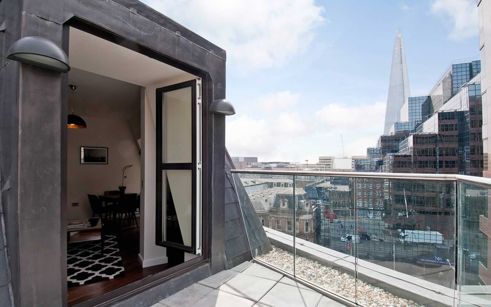 high rise apartmen balcony shard